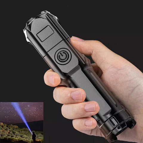 Auronna LED Torch Rechargeable - Super Bright Adjustable Focus Flashlight