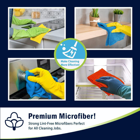 Auronna Edgeless Microfiber Cleaning Cloths 4 Pack