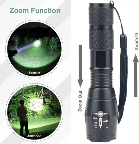 Auronna LED Torch - Super Bright Adjustable Focus Flashlight