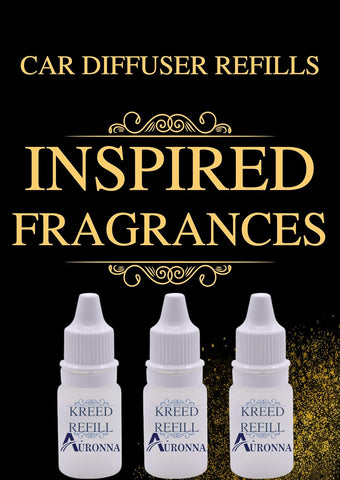 Auronna Car Fragrances (Pack of 3) * 10ml Oil Refill Scent Kreed Air Freshner
