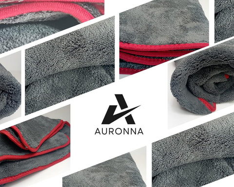 Auronna XXL1200GSM Microfiber Cleaning Cloths - 50 x 80 cm Ultra Deep Soft Plush Pile